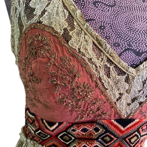 Free People Sz 6 Maxi Antique Style Lace Dress - Picture 4 of 11